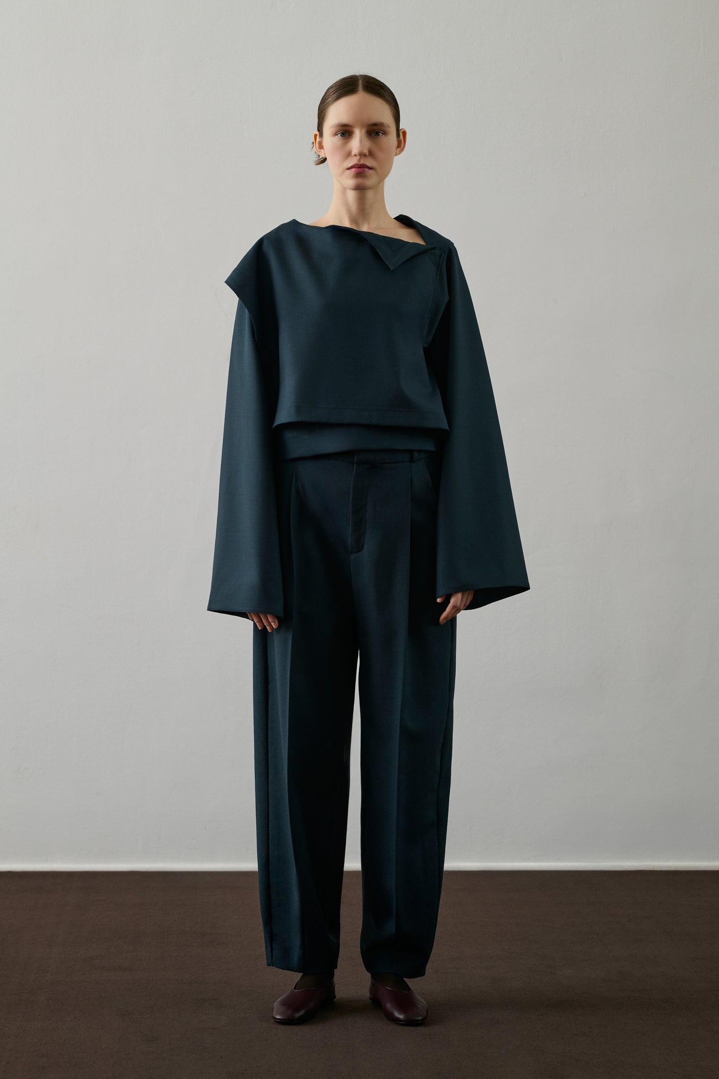 Pantalon Graham - Pétrole - Laine - Femme