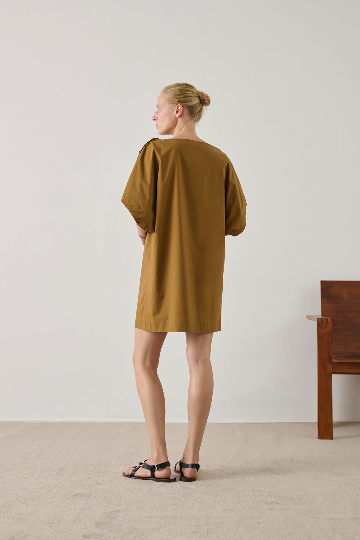 Robe Hattie - Caramel - Coton - Femme vue 3