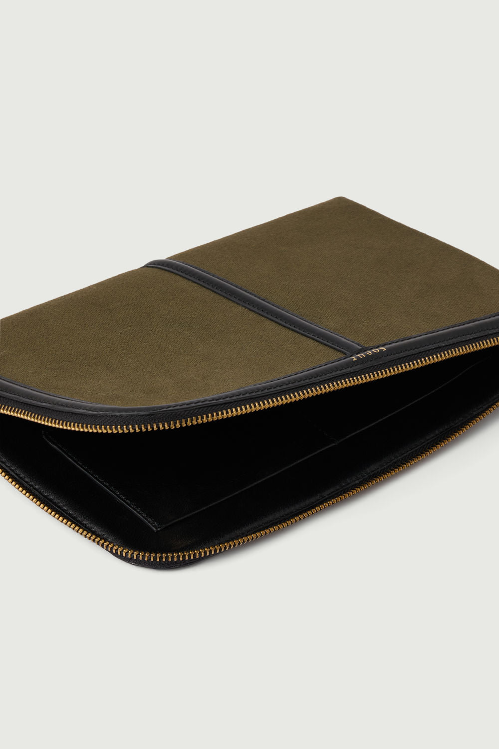 Pochette Doces - Kaki/Noir - Coton - Femme vue 5